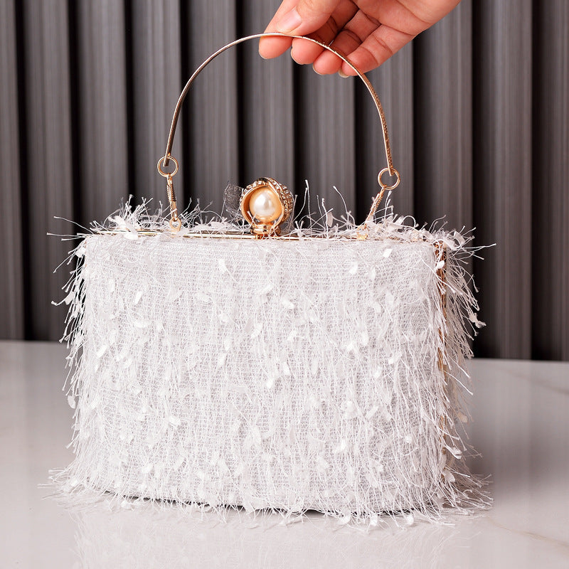 Tassel Handbags Women Dress Party Evening Bag Fashion Luxury Designer Square Bags Crossbody Shoulder Bag Ladies - Grace Beauty H&C 