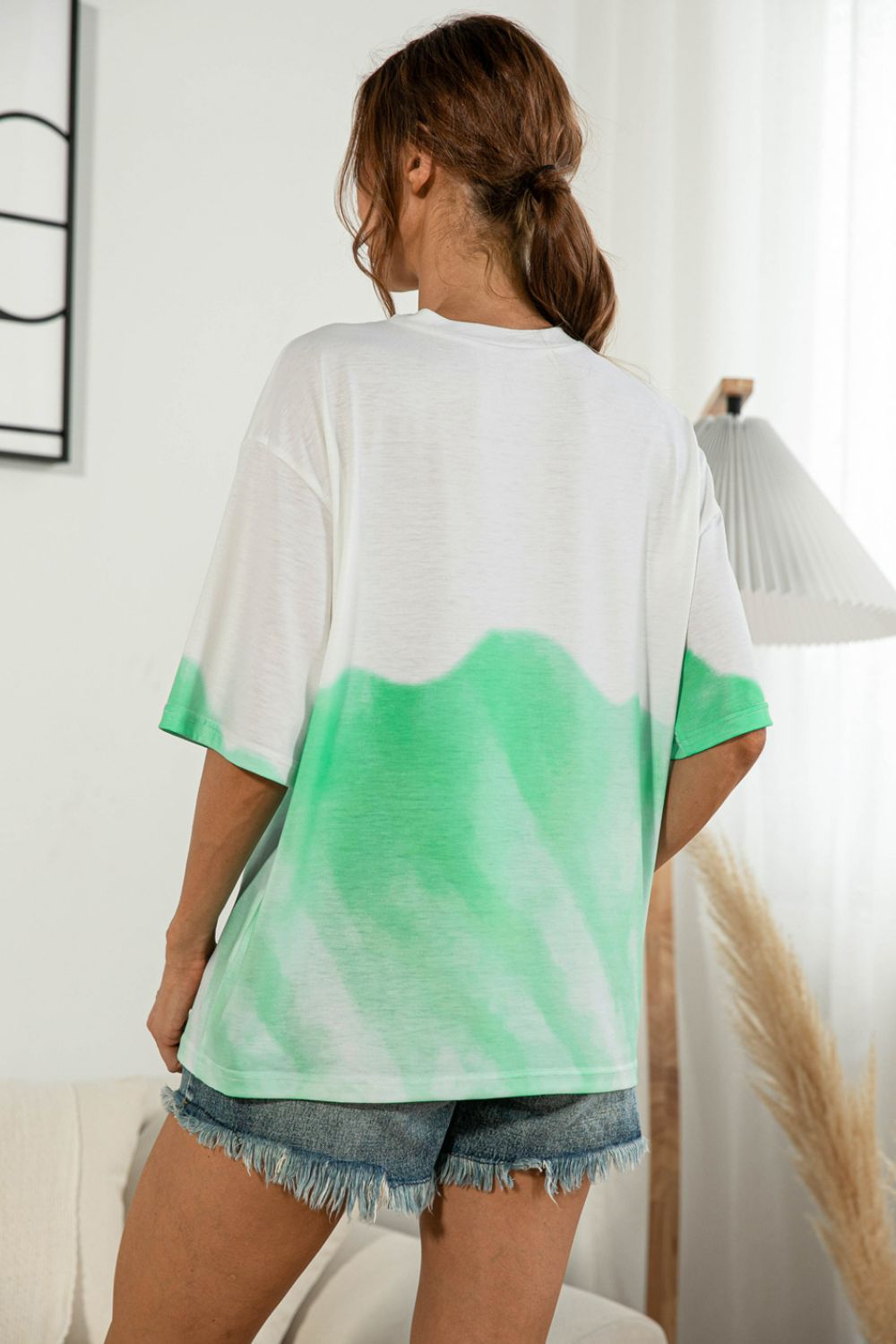 Tie-Dye Round Neck Tee Shirt - Grace Beauty H&C 